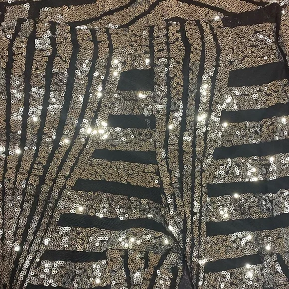 NEW! Sequin Flare Leg Pants - Silver and Black - Picture 5 of 5